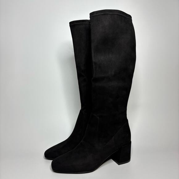 VANELi Sirice Stretch Suede Knee-High Boots in Black Punto - Picture 1 of 8